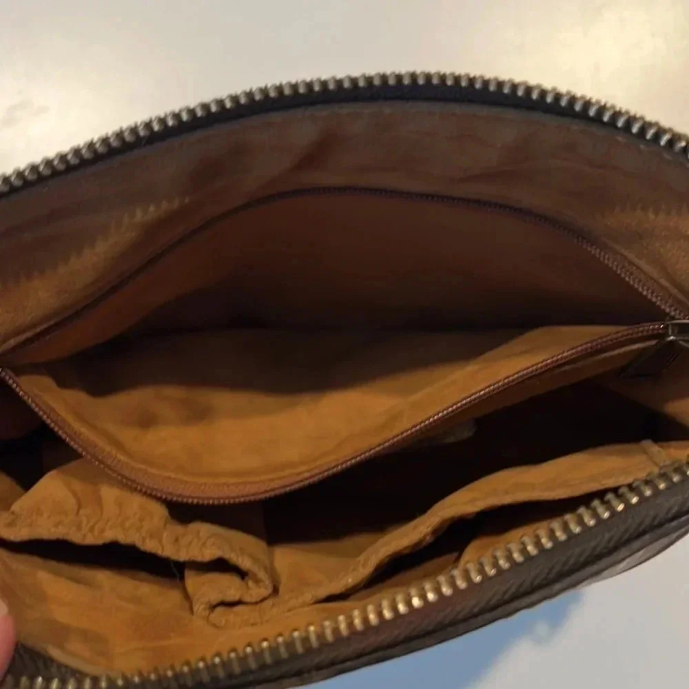 Patricia Nash Cassini Wristlet with tooled floral pattern in Florence Brown